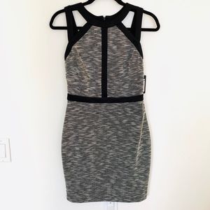 Guess Black & White Bodycon Cutout Dress